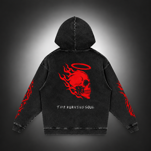 BURNING RED HOODIE v1